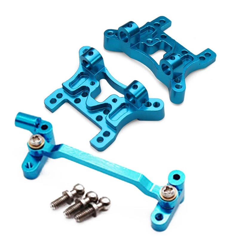 

2 Set For Wltoys RC Car Upgrade Metal Parts: 1 Set Shock Absorber Board & 1 Set Steering Cylinder Mounting Block