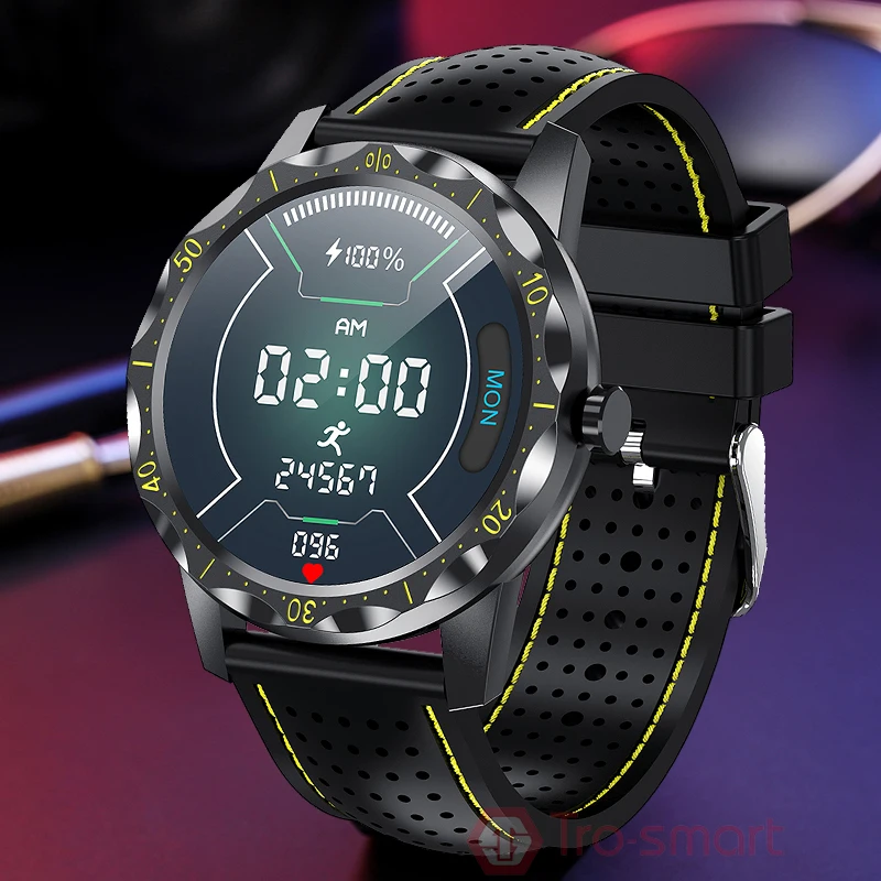 

Leather Smart Watch Men Heart Rate Blood Pressure Waterproof Fitness Tracker Smart Electronics Clock for Android iOS Smartwatch