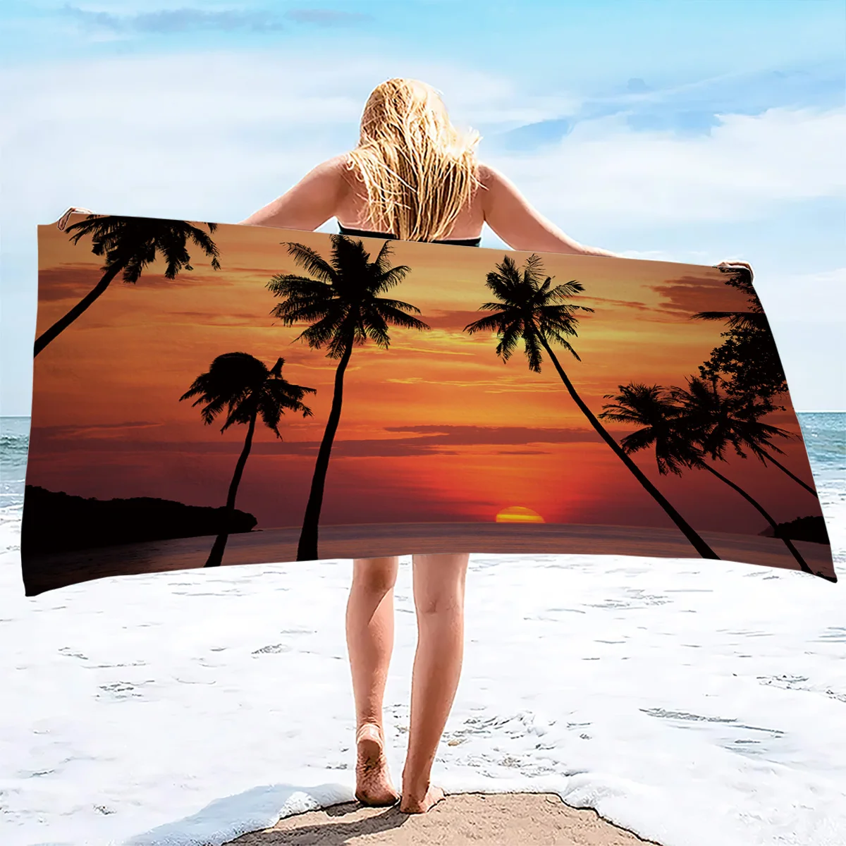 1 шт. банное полотенце с кокосовым деревом 160x80 см