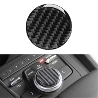 decoration carbon fiber car central control knob sticker for audi a3 2014 2019