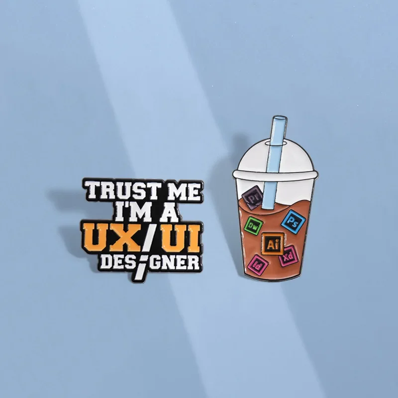 Trust Me I'M A UX-UI Дизайнерская брошь Эмалированные булавки Креативная офисная