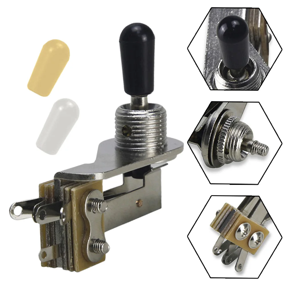 

3 Way Guitar Pickup Selector Switch Kits L-Type Right Angle Toggle Switch For SG/ES And Thin Bodied 2 Pickup Guitars