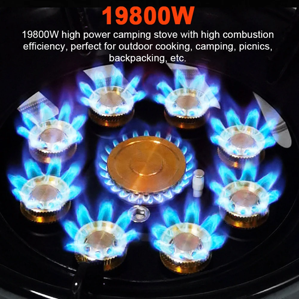 

Туристическая газовая горелка, 9 ядер, 19800 Вт, с регулируемым клапаном