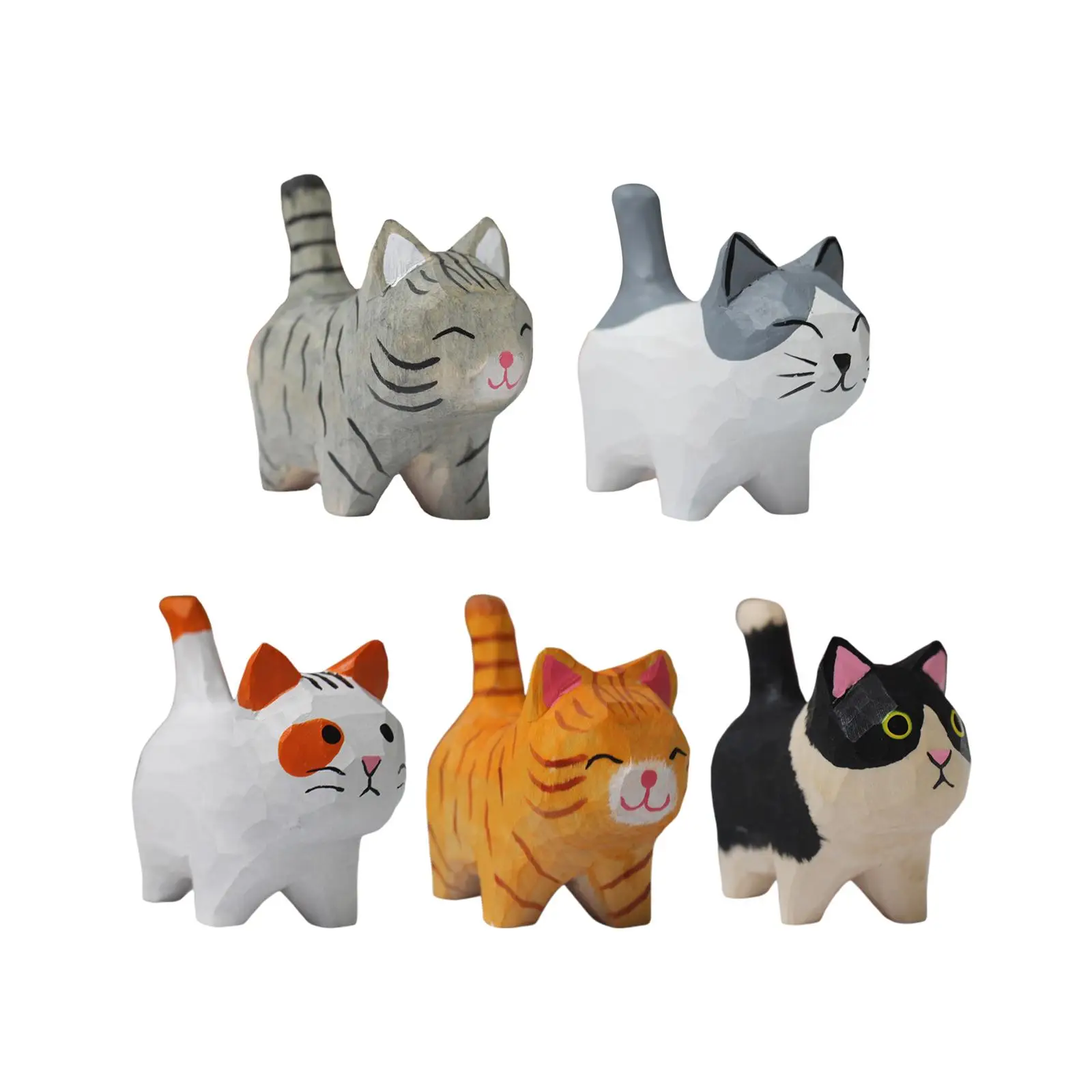 

Деревянная резная искусственная мини-модель ручной работы с животными, милая статуя для искусства, коллекционная детская Террариум, поделки