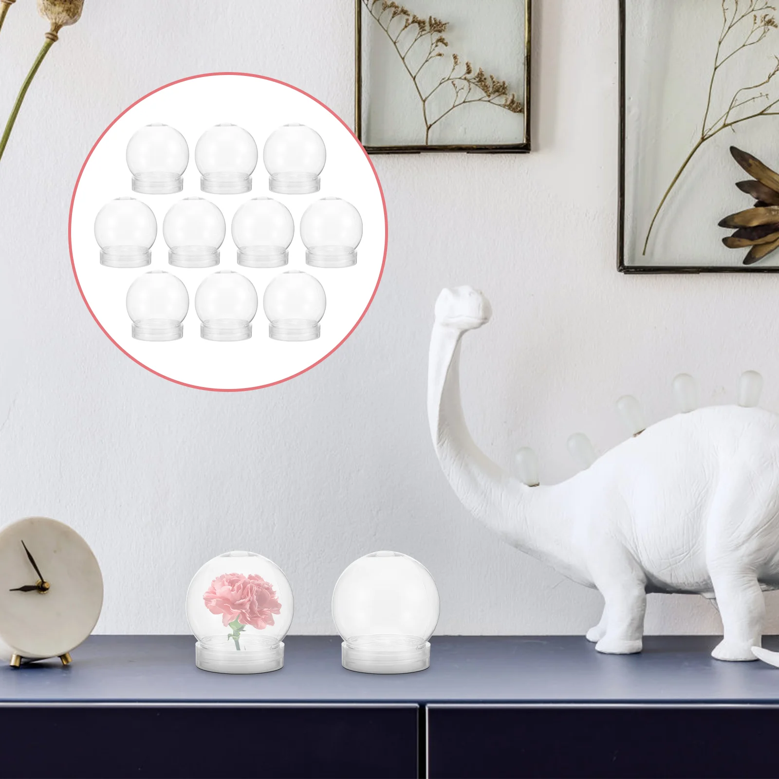 

10pcs Water Globe Making Prop Plastic DIY Snow Globe Round Globe for DIY Craft