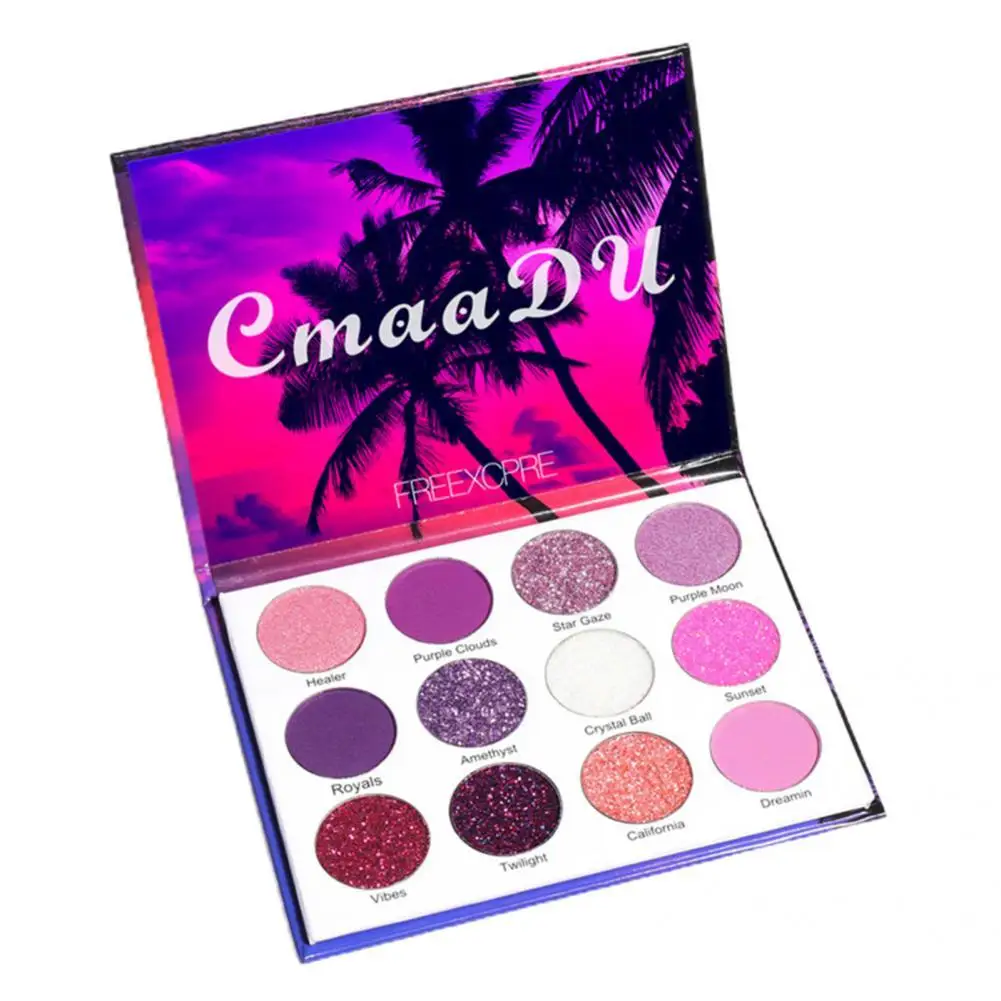 

12 Colors Pearly Eyeshadow Eco-friendly Eye Shadow Palette Make up Palette Not Blooming Powder Eyeshadow Palette