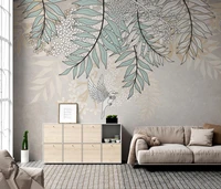 beibehang custom nordic vintage yellow leaves wall paper 3d tv background photo mural wallpaper poster bedroom wall home decor