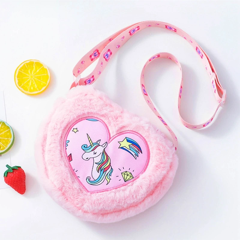 

Mini Soft Plush Unicorn Love Crossbody Bag Fashion Love Bag Girls Kindergarten Small Backpack Children's Gifts Cute Bag
