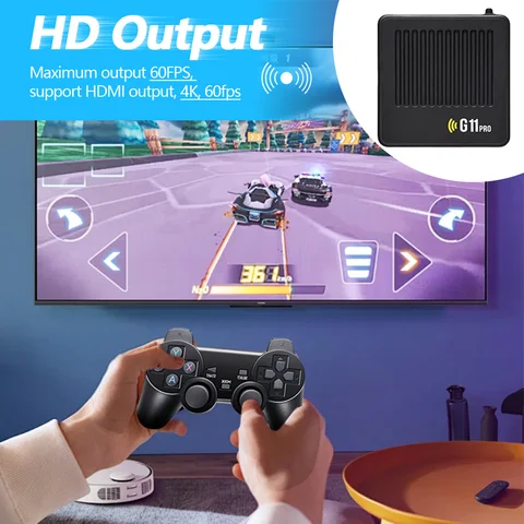 G11 Pro Video Game Box Игровая консоль HD с сверхнизкой задержкой 4K HDMI-совместимый выход с беспроводными двумя контроллерами 2,4G