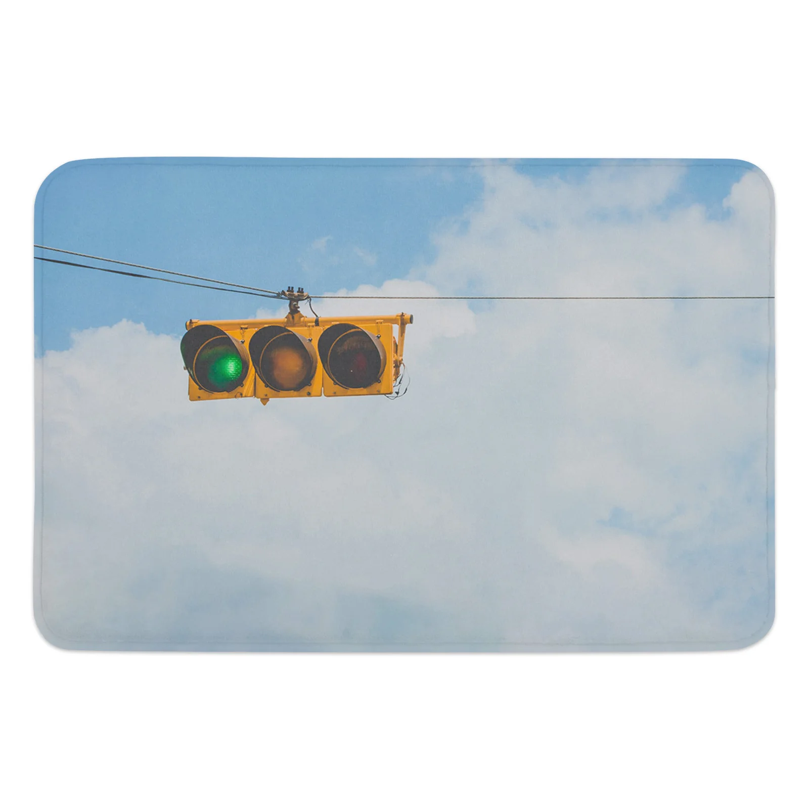 

Blue Sky Traffic Light Simple Grounding Mat Rug For Kitchen Welcome Mat Floor Rug Bath Mat Runner Rugs