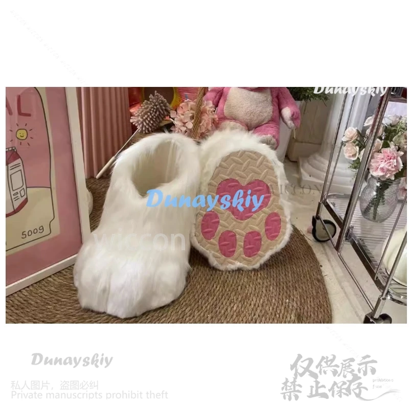 Аниме Пара пушистых цветных лап животных или пальм на заказ креативные милые