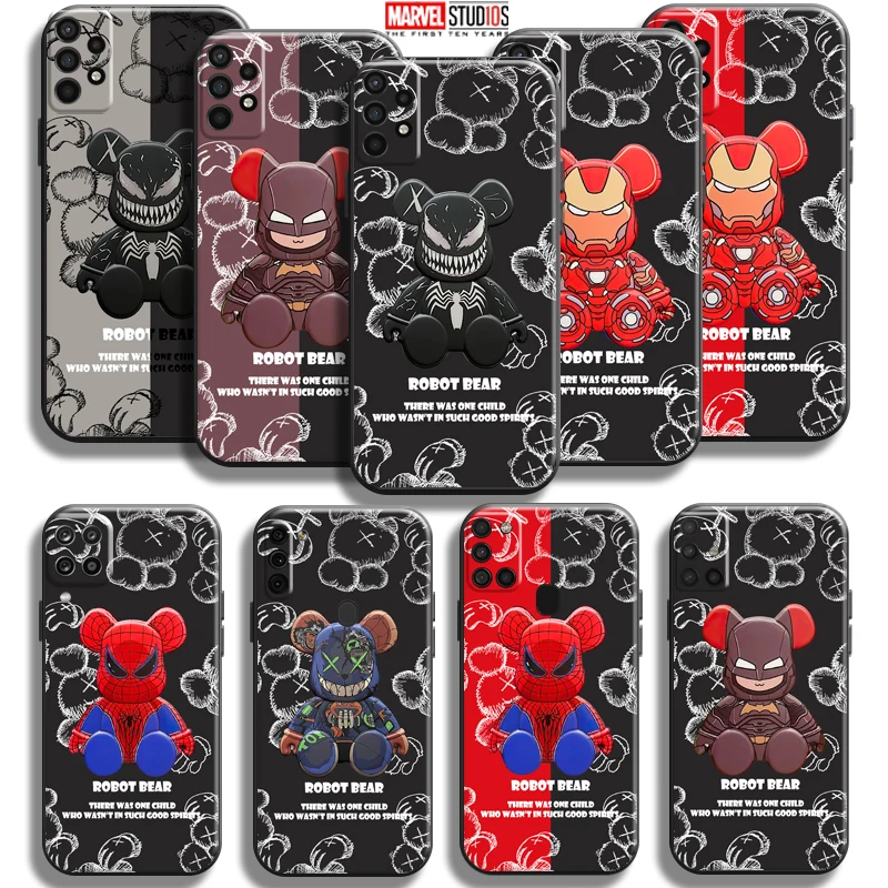 

Marvel Venom Spiderman Cute Bear Phone Case For Samsung Galaxy A11 A12 A20 A21 A21S A22 A31 A32 A42 A51 A52 A70 A71 A72 5G Back