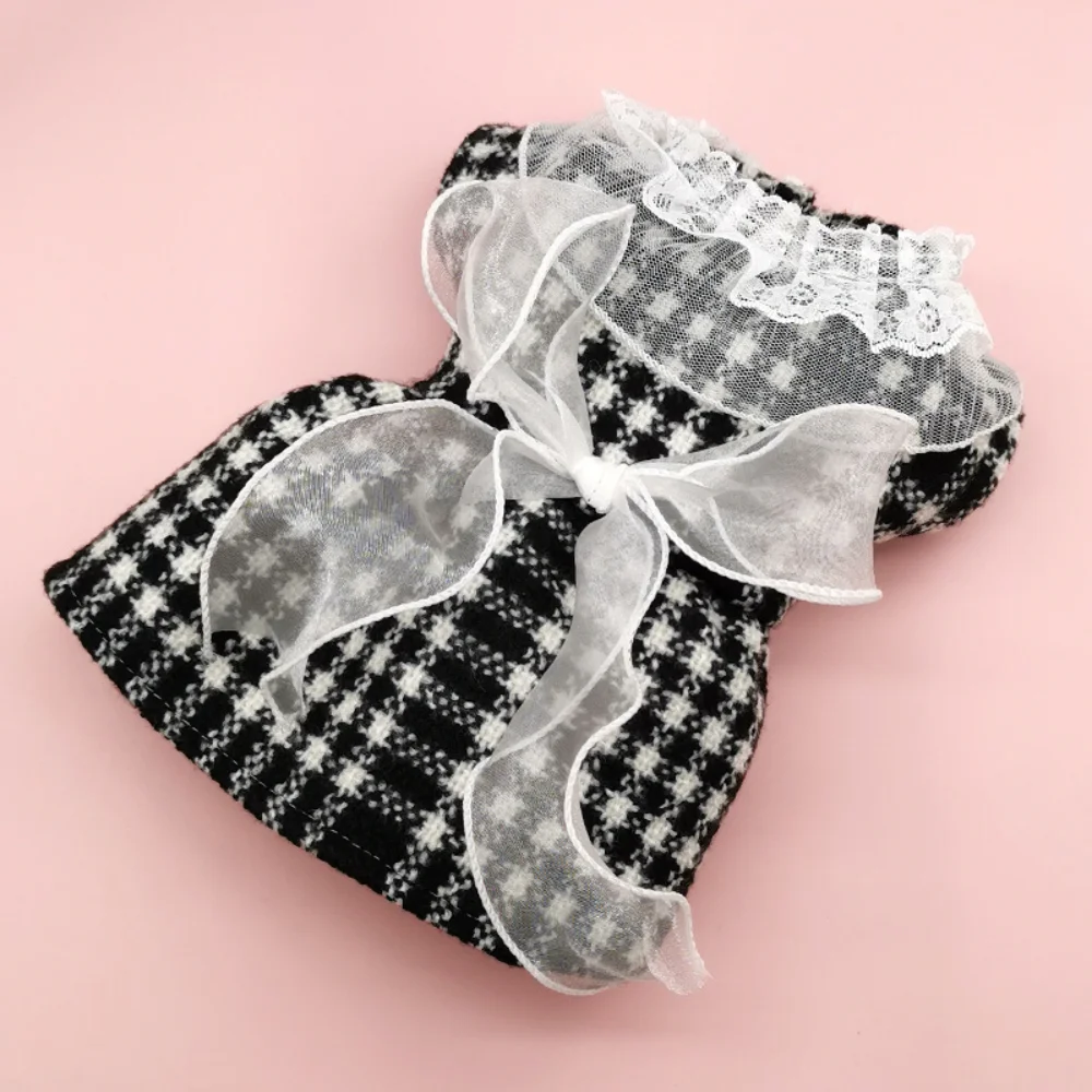 

Puppy Skirt Spring Autumn Cat Princess Dress Small Dog Fashion Plaid Shirt Pet Designer Clothes Chihuahua Poodle Pomeranian
