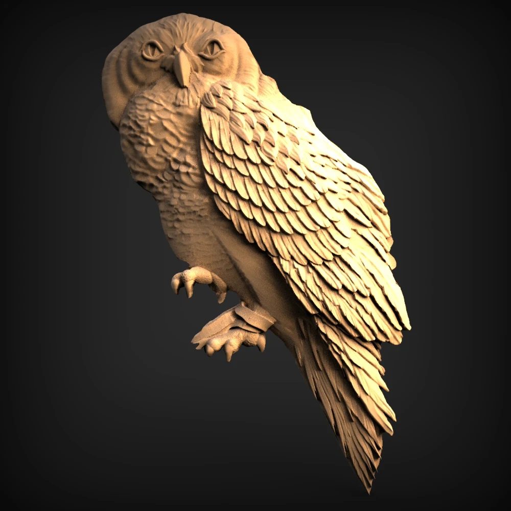 

3D модель STL для фрезерного станка с ЧПУ, рельефная резьба, Artcam Aspire Rhino Bird Owl (An4)