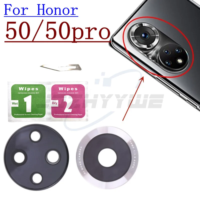 Стеклянный объектив задней камеры 2 шт. с наклейкой для Huawei Honor 7c 8s 9 Lite 9i 9a 9x10 20i 20 30