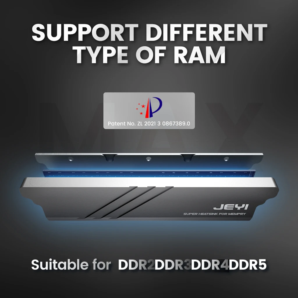 Фото JEYI Aluminum Memory RAM Heatsink With Thermal Pads RAM Cooler DDR Radiation Dissipate for PC Desktop DIY DDR2 DDR3 DDR4 DDR5 №2