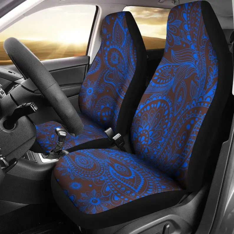 

Blue Classy Elegant Decor Grey Car Seat Covers Pair 2 Front Car Seat Covers Seat Cover for Car Car Seat Protector Car Accessory