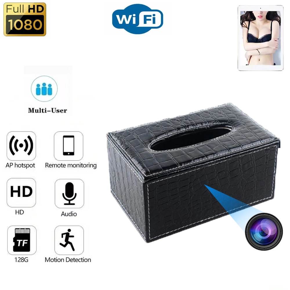 

1080P HD PU Leather Tissue Box Wifi 4K Camera Home Security Surveillance Camera Motion Detection Baby Monitor Romote Monitoring