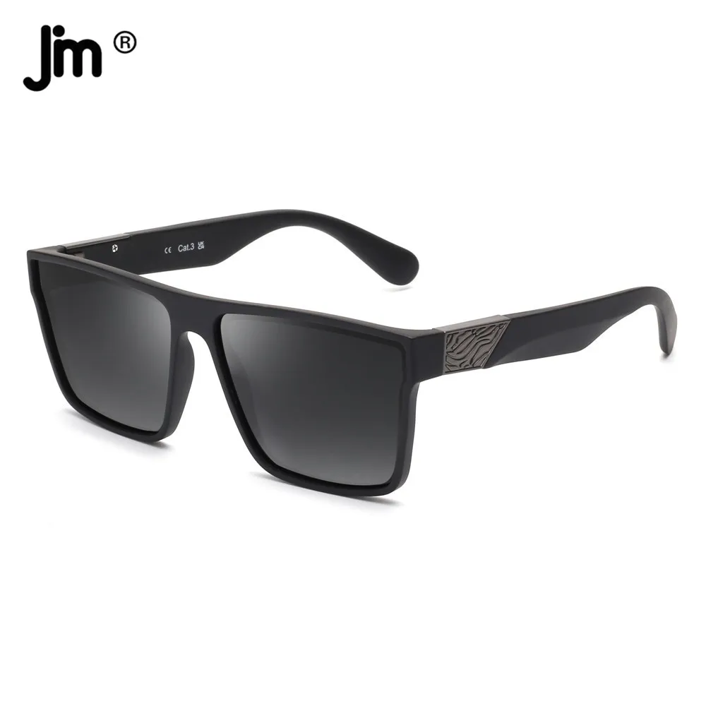 

JIM HALO Retro Polarized Sunglasses Men Women, Flat Top Square Driving Glasses UV400