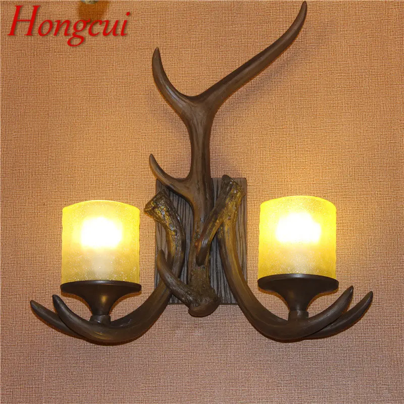 

Hongcui Modern Antlers Wall Sconce Lighting Indoor Creative Bedside Led Lamp for Home Living Bedroom Porch Decor