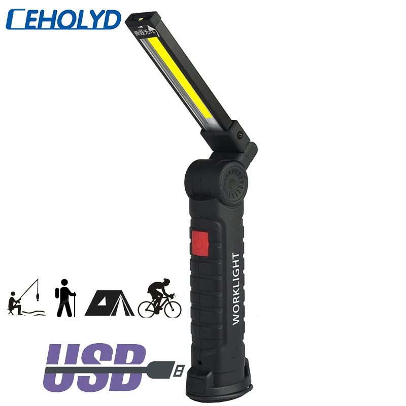 

Strong Light Torch Rechargeable Built-in Battery Light Folding Multifunctional COB Work Light 10000 LM LED Camping Fishing Light