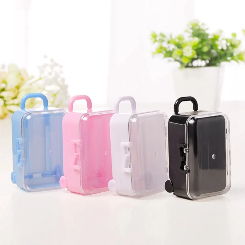 

Mini Roller Travel Suitcase Candy Box Personality Creative Wedding Candy Box Luggage Trolley Case Candy Toy Small Storage Box