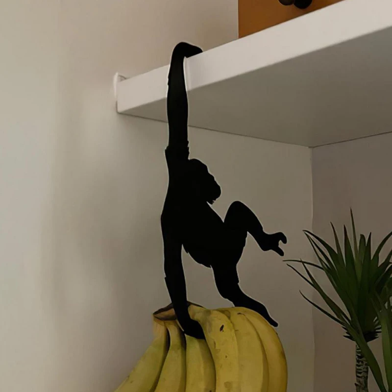 

Kitchen Wall Door Metal Hook Key Hanger Cat Tail Monkey Shaped Decor Holder Clothes Storage Rack Seamless Hook Tool Accessories