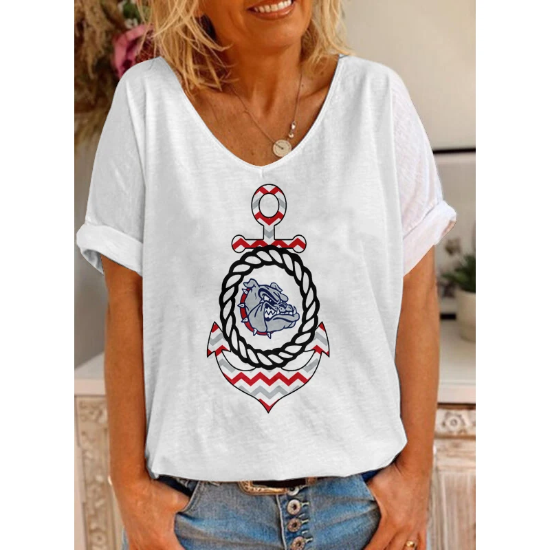 

Женская футболка с коротким рукавом, летняя одежда для мам, топ, Повседневная модная белая футболка с коротким рукавом и маленьким принтом