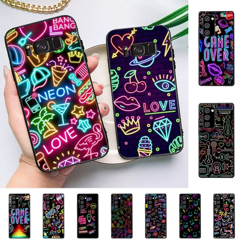 

Neon Pattern Phone Case for Samsung Note 20 Ultra 10 pro lite plus 9 8 5 4 3 M 30s 11 51 31 31s 20 A7