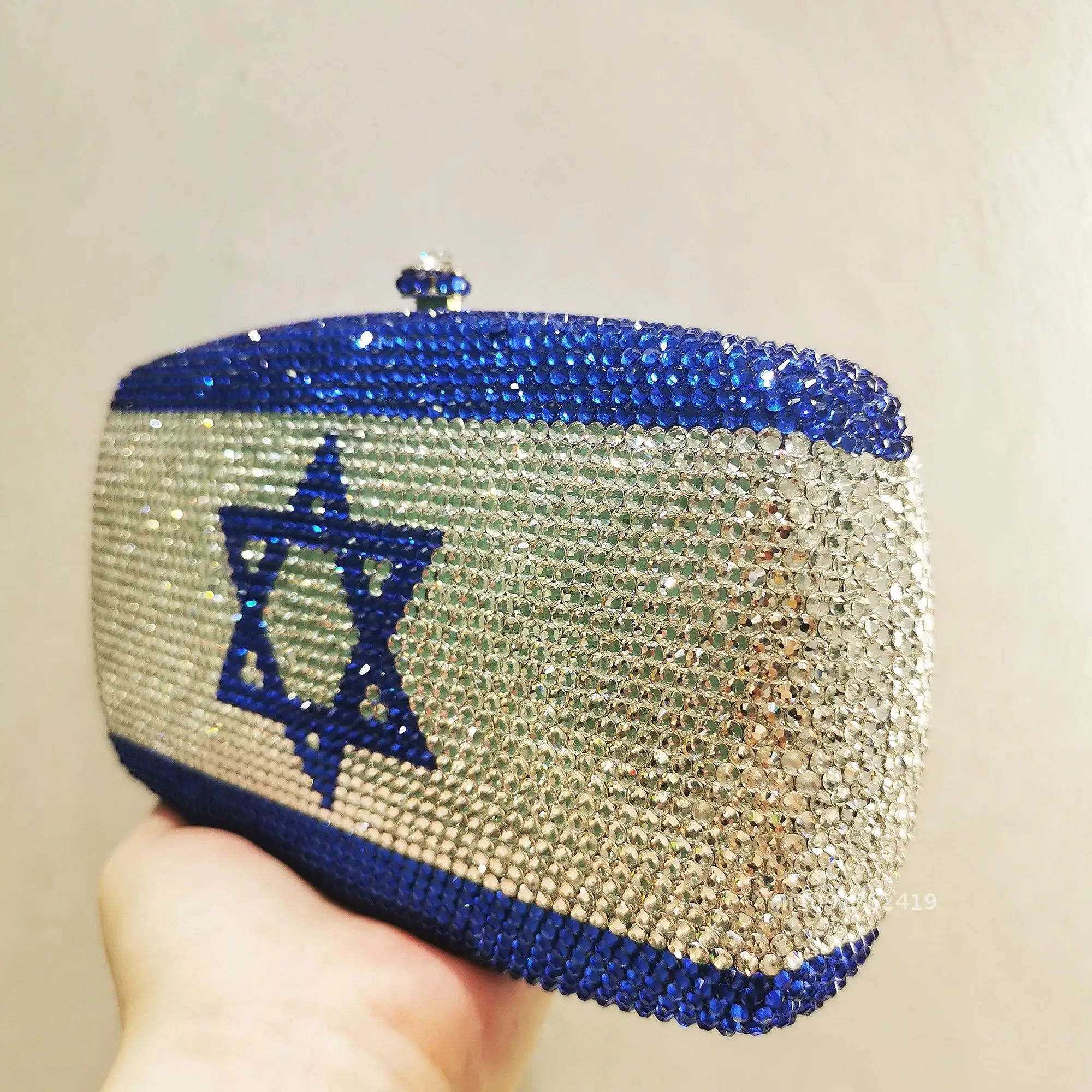 XIYUAN индивидуальные роскошные кристаллы с дизайном флага Израиля вечерняя сумка