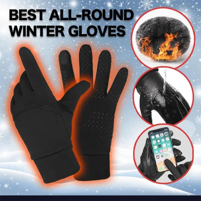 

Touch Screen Windproof Outdoor Sport Gloves Men Women Winter Glove Fleece Thermal Warm Running Gloves Anti-slip Cycling Gloves