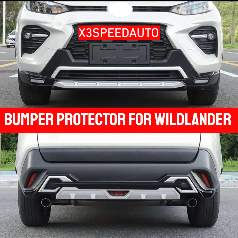 Фото Защитная накладка на передний и задний бампер для Toyota Wildlander 2020-2024, из АБС-пластика, черная, серебристая, красная. №2