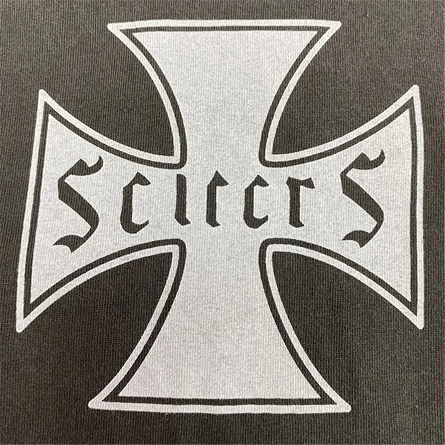 Винтажная серая футболка Askyurself 2022ss для мужчин и женщин майка с принтом коротким