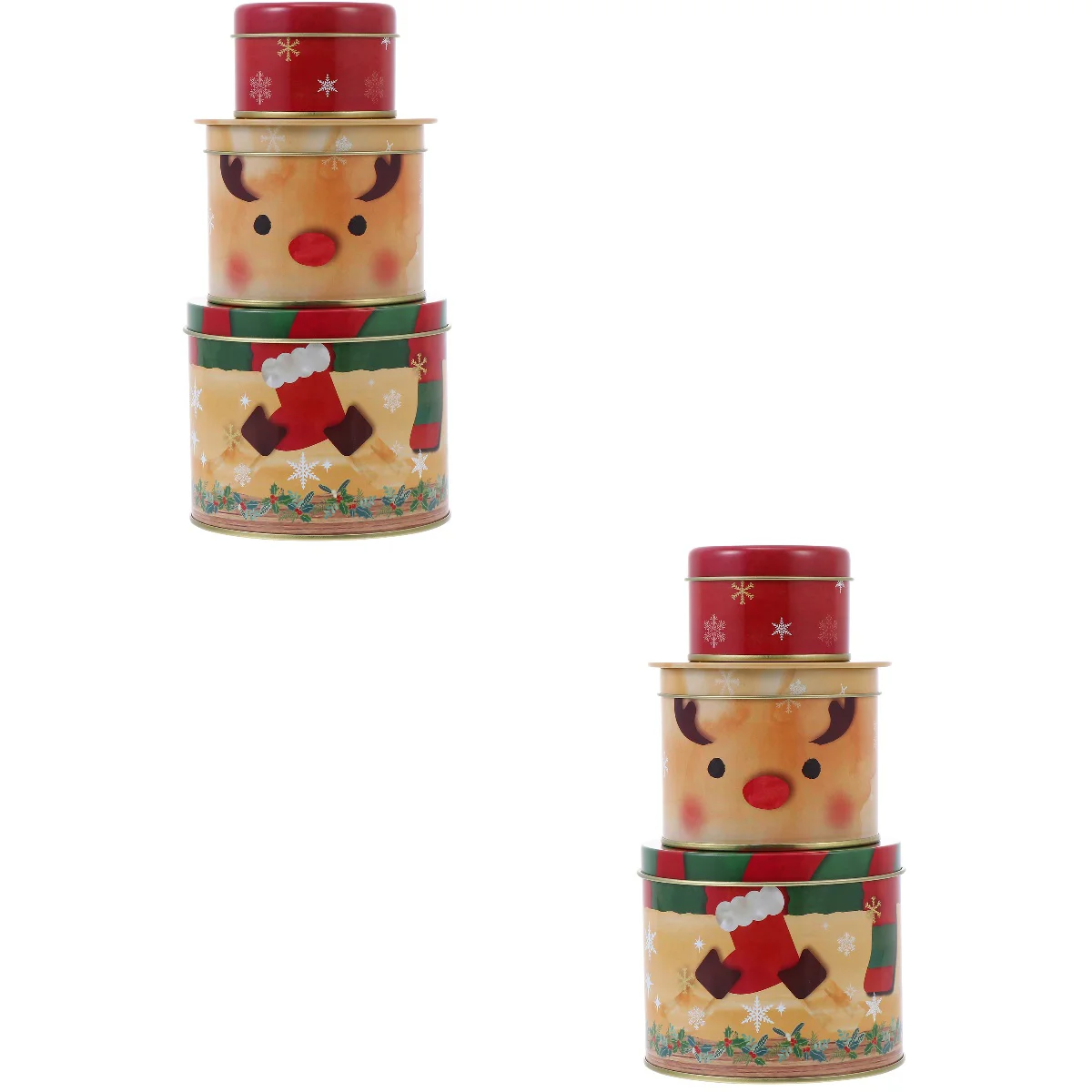 

Christmas Cookie Box Boxes Lids Tin Withgift Tins Candy Containers Holiday Xmas Biscuits Giving Jar Storage Tinplate Metal