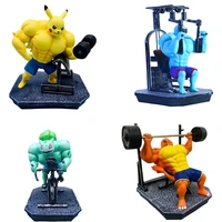 pokemon figure pikachu muscle gk charmander gengar weightlifting action figure kit model bodybuilding collection model toys18cm