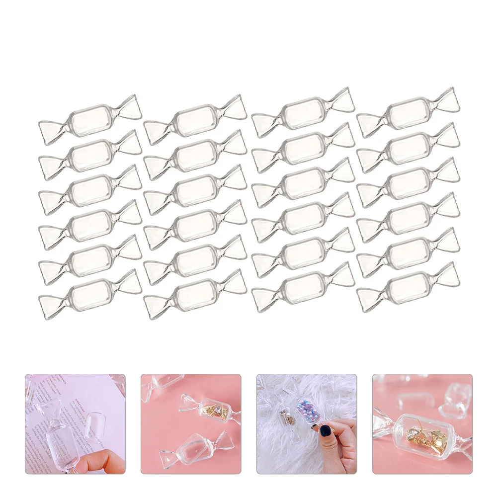 

Box Candy Case Jewelry Bead Shape Mini Container Lip Tubes Gloss Charm Storage Clear Earring Holder Containers Cute Travel