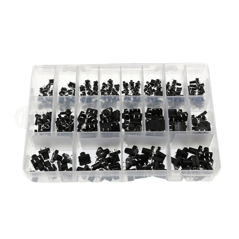 

R9JA 20 Values 250Pcs 6x6/12x12mm Tactile Pushbutton Switches 4 Pin Momentary Push