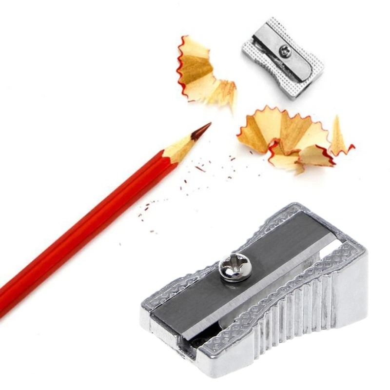 

Metal Bevelled Single Hole Pencil Sharpener School Office Sharpener Stationery