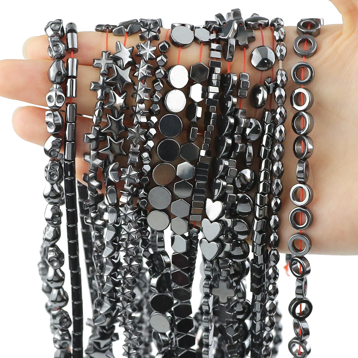 Бусины Из Натурального Гематита черного сердца квадрата круглой формы звезды