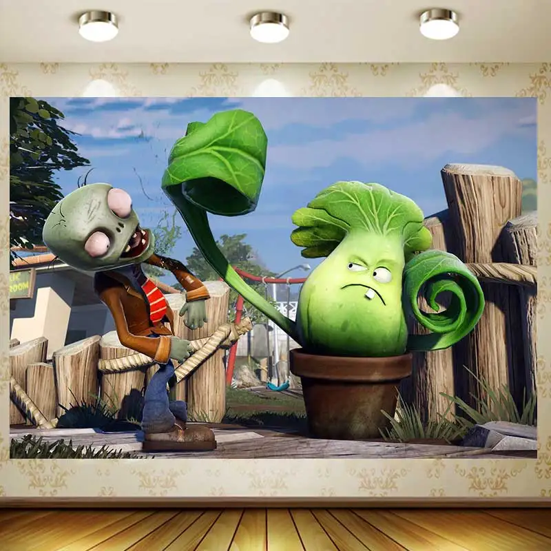 Игровой фон с зомби, декор для дня рождения мальчика, фотографический фон, баннер, настенное украшение для отеля, Детская скатерть в подарок