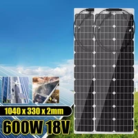 18v 600w flexible monocrystalline solar panel for car boat home solar battery charger waterproof solar panel solar cell module