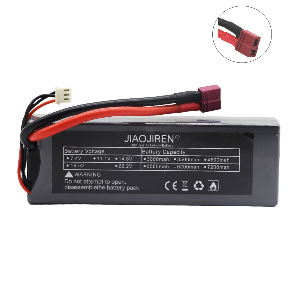 Липо-аккумулятор 7 4 В 6200 мАч с Т-образным разъемом для радиоуправляемого