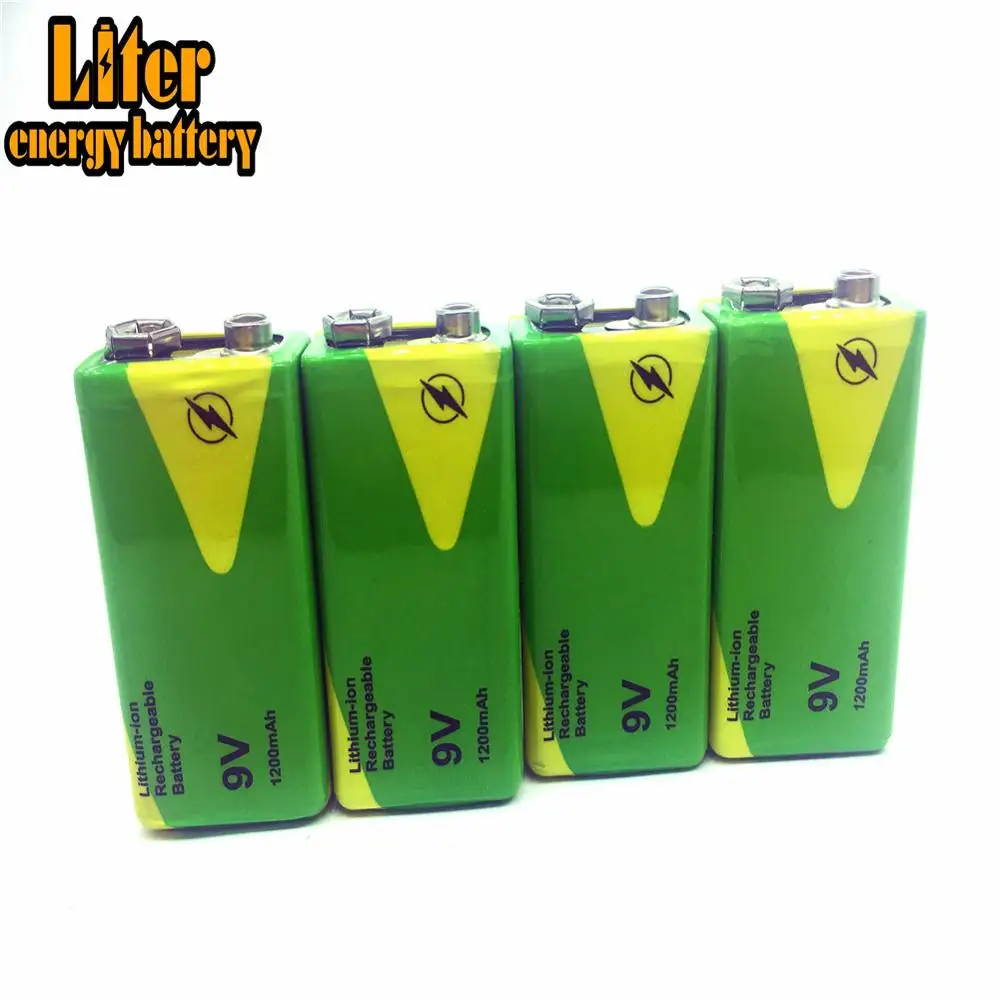 1/2/4 Штуки 9 В 1200 MAh Перезаряжаемая литий-ионная батарея для Интерфона Дымовых датчиков Автомобильных игрушек 9V Аккумуляторы Nimh Заменить на.