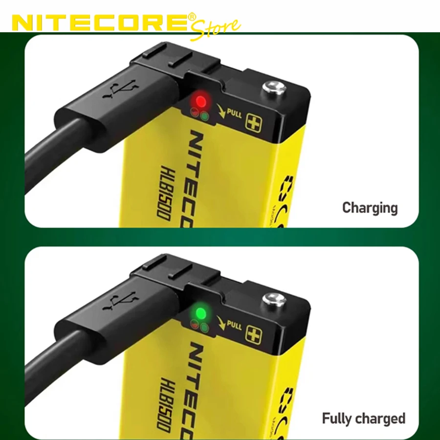 Фото Оригинальный аккумулятор NITECORE HLB1500 1500 мАч с зарядкой через USB-C для налобных фонарей UT27, HA13 и HA23 UHE №4