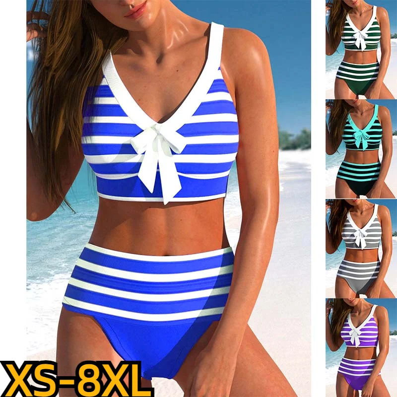 Лето 2023, женские Танкини с высокой талией, новый дизайн, купальники с принтом, купальник, бикини, купальный костюм, комплект из двух предметов, женский пляжный костюм