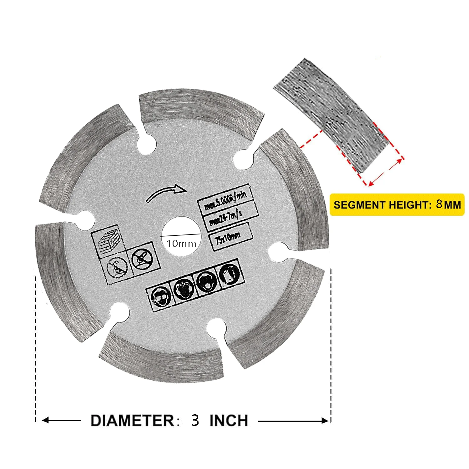 Sbestily Алмазный отрезной диск мини-пильное полотно 75 мм машина для обрезки