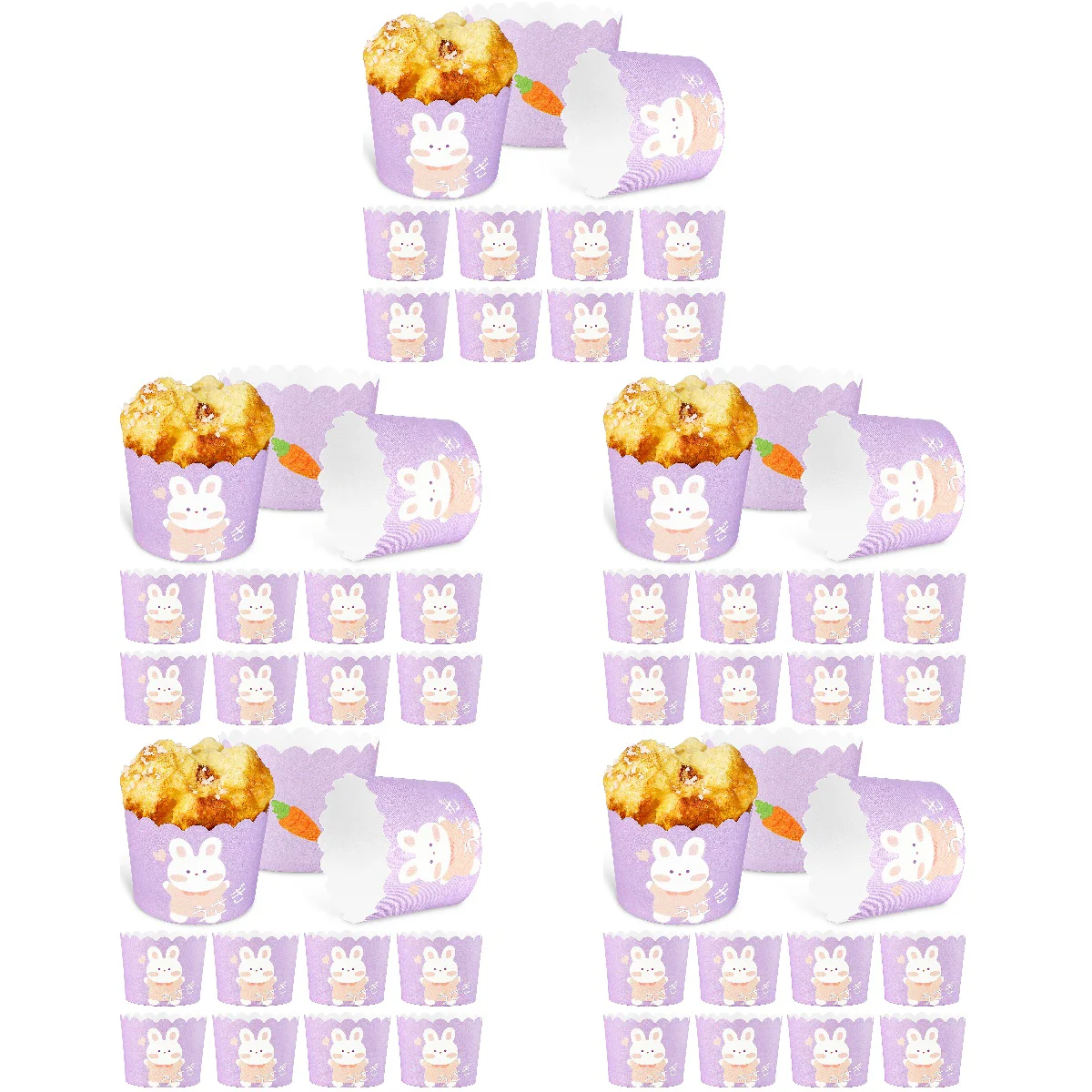 

500 Cups Paper Muffin Cups Rabbit Pattern Greaseproof Cupcake Wrapper Liners Kitchen Supplies