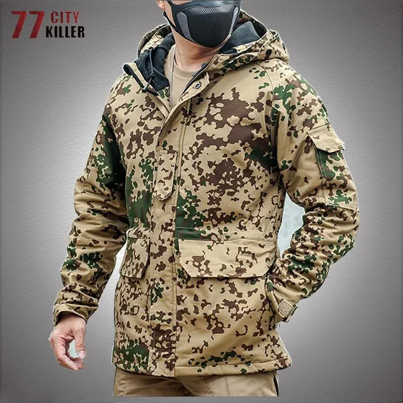 

Camo G8 Outdoor Tactical Jackets Men Winter Warm DPM Windbreaker Military Combat Hooded Coats Waterproof Field Flecktarn Jacket