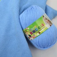 5pcs 50gball 6 strand baby wool hand woven wool ball baby sweater line 21st century silk protein wool