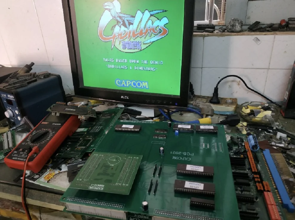 CPS1 jamma arcade PCB board Xenozoic Tales Tenchi o Kurau 2 ROM board 2 in 1